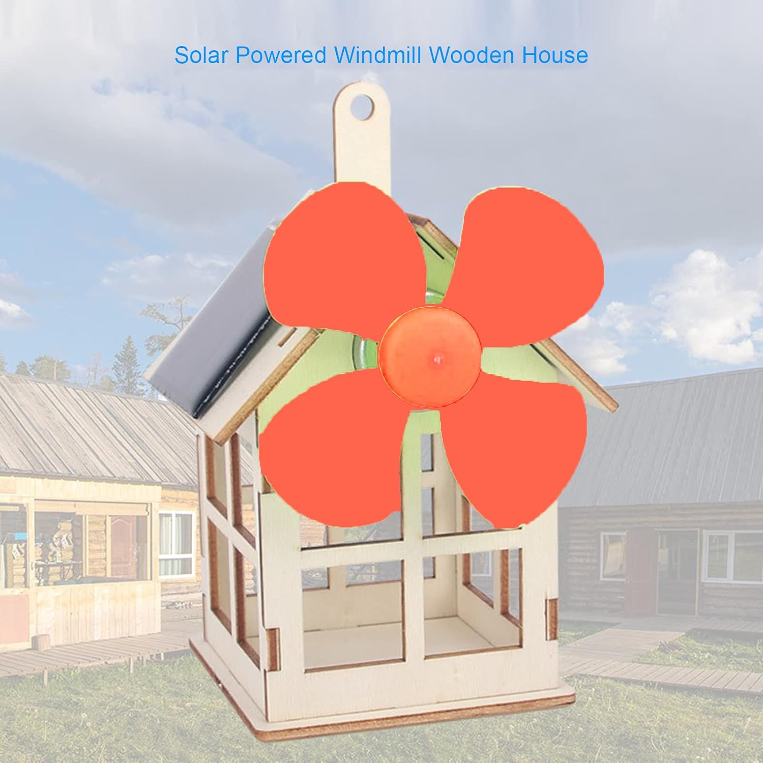 BORDSTRACT Windmill Wooden House Experimental Model, Solar Powered Windmill Cabin DIY Solar Energy Science Educational Assembly Kit - Image 6