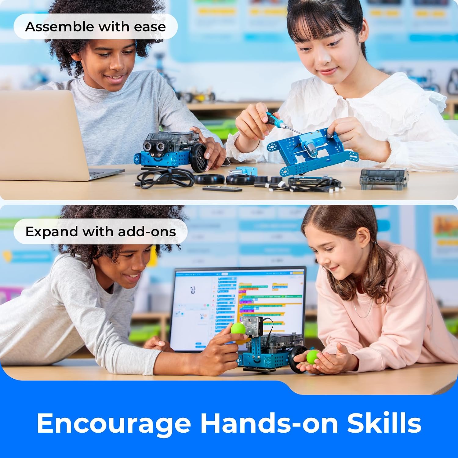 Makeblock mBot2 Coding Robot for Kids, Code Learning Support Scratch & Python Programming, Robotics Kit for Kids Ages 8-14 and up, Building STEM Robot Toys Gifts for Boys Girls - Image 5