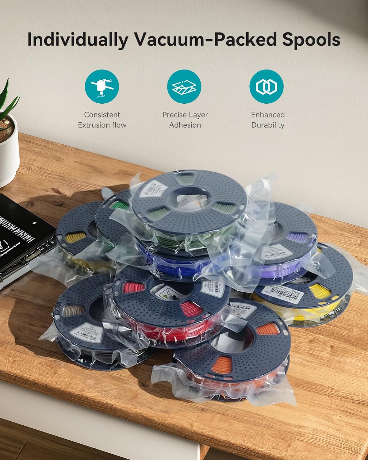 SUNLU Clear PLA Filament 1.75mm, 250g Spool Bundle, 3D Printer Filament - Image 4