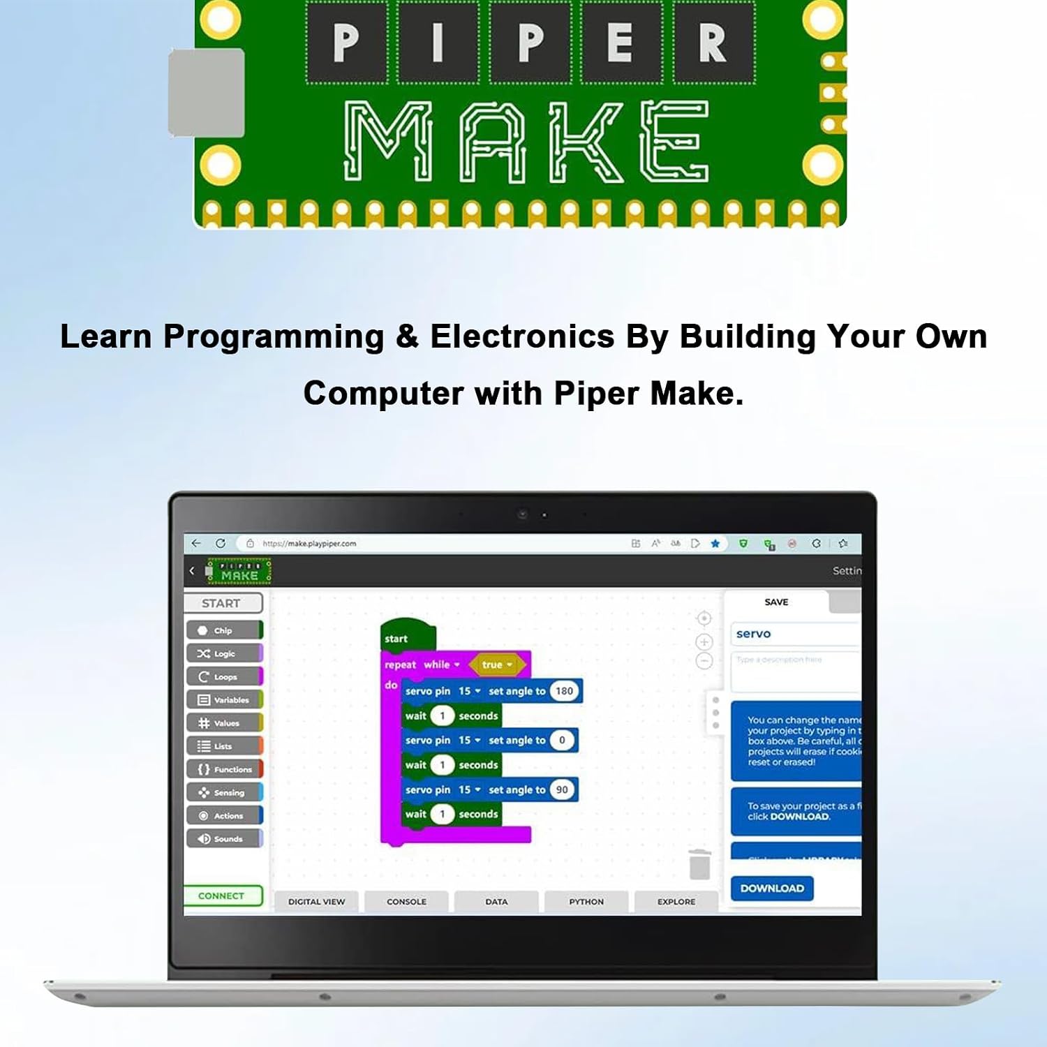 Basic Starter Kit for Raspberry Pi Pico RP2040, Microcontroller Learning Kit with LCD1602 Display and SG90 Servo, Supports MicroPython and C/C++, Educational Electronics Kit for Beginners and Students - Image 4