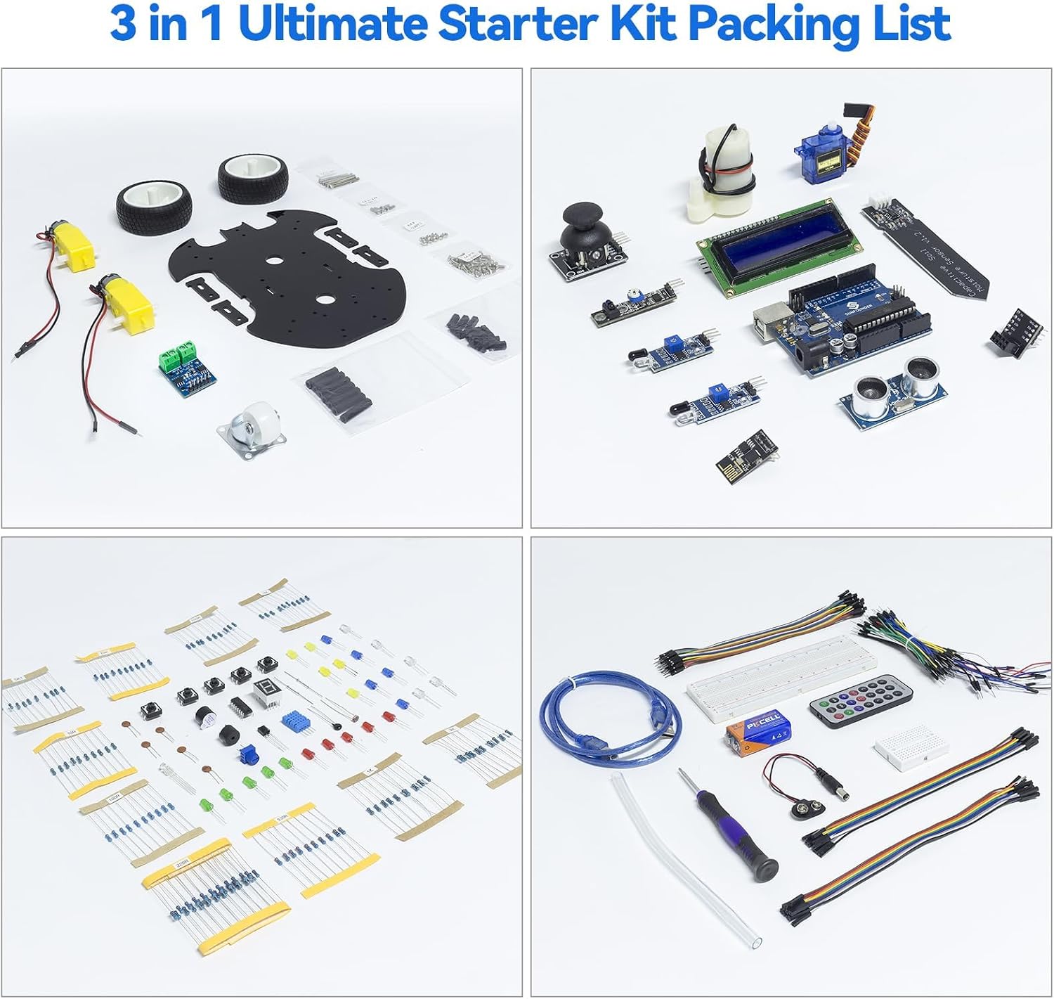 SunFounder Ultimate Starter Kit Compatible with Arduino UNO IDE Scratch, 3 in 1 IoT/Smart Car/Basic Kit with Online Tutorials, Video Courses, 192 Items, 87 Projects, Suitable for Age 8+ Beginners - Image 8