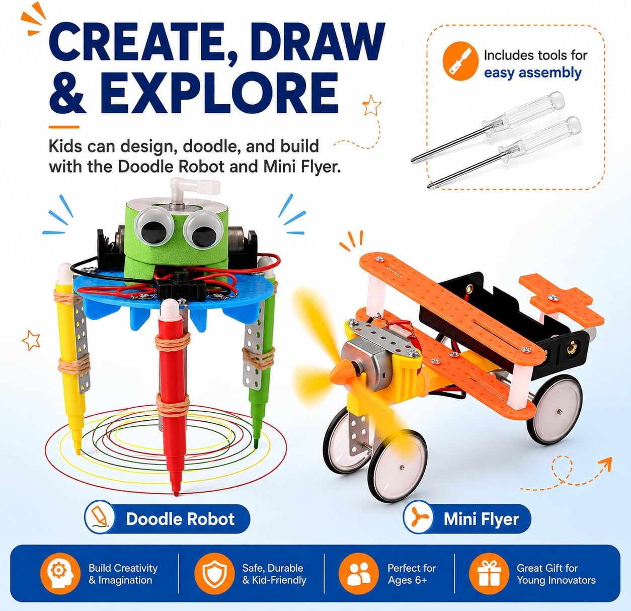 STEM Kits for Kids Ages 6-12, 5-in-1 Robot Building Science Kit for Boys Girls, DIY Robotics Engineering Projects, Educational STEM Toys, Birthday for Kids Age 6 7 8 9 10 11 12 - Image 6