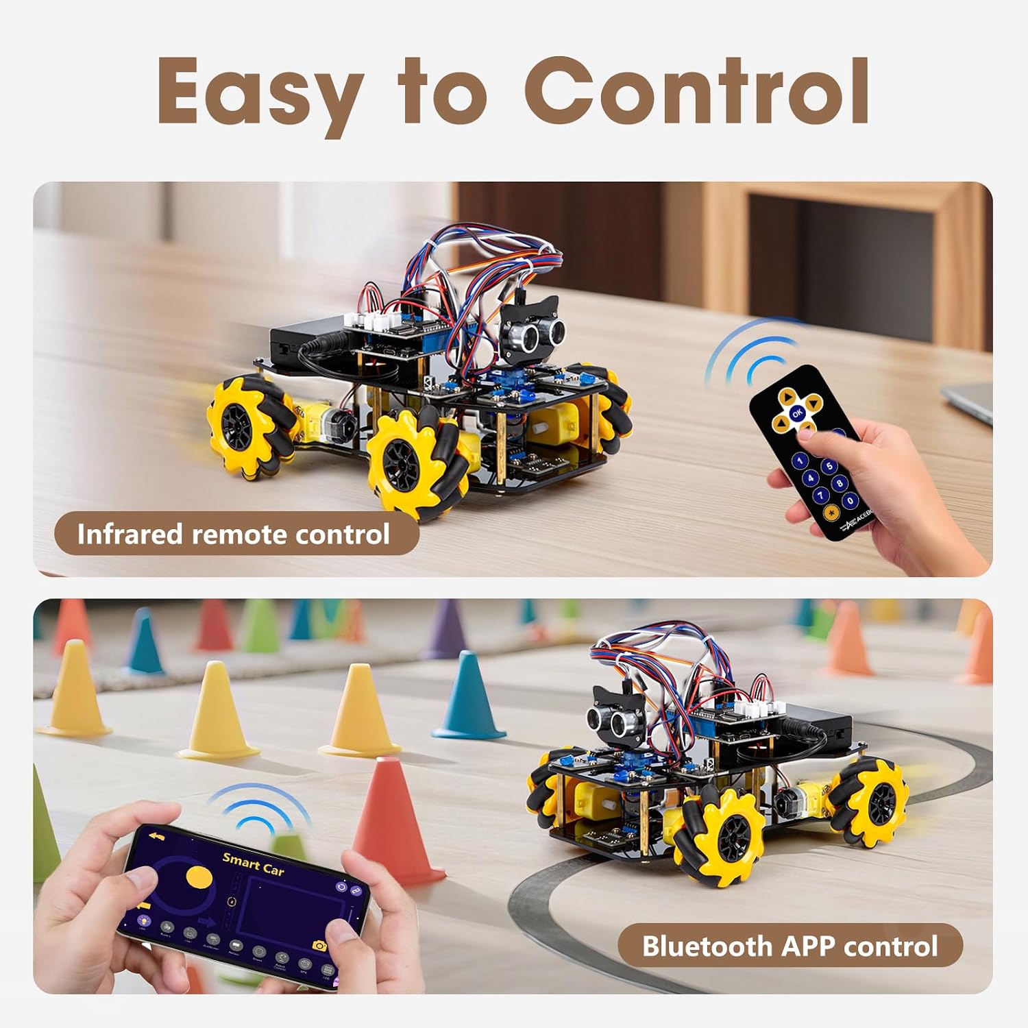 ACEBOTT Robot Kit, Robotics for Kids Ages 8-12 12-16, STEM Toys for Boys with Remote & App Control, Arduino & Scratch Compatible, Science Kits for Kids Age 8-12 12-16, for Boys & Girls(Yellow) - Image 3