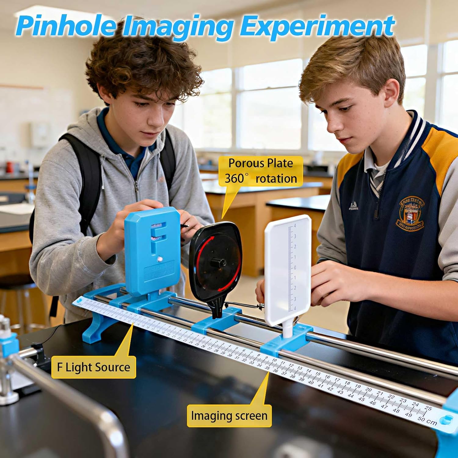 Physics Optics Experiment Kit for Lab - Light Refraction/Reflection, Convex Lens, Pinhole Imaging & Light Primary Colors Exploration Science Educational Set for Hands-On Learning - Image 3
