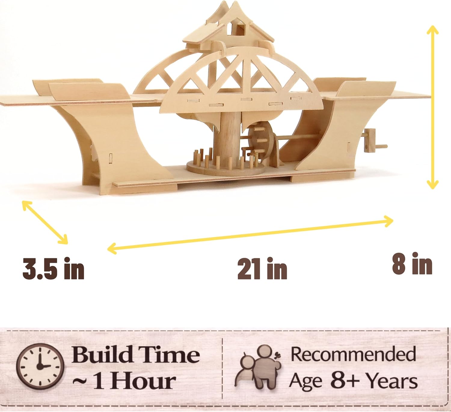 PATHFINDERS Swing Bridge STEM Kit – Wooden Mechanical Bridge Model to Build – DIY Engineering Kit for Kids & Adults – Hand-Powered Gear Mechanism – Educational Science & Engineering Toy - Image 5
