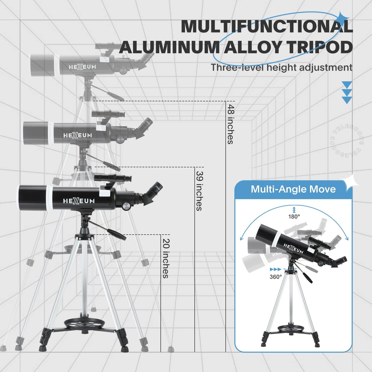 Koolpte Telescope for Adults & Beginner Astronomers - 80mm Aperture 600mm Fully Multi-Coated High Transmission Coatings with AZ Mount Tripod Phone Adapter, Carrying Bag, Wireless Control. - Image 6