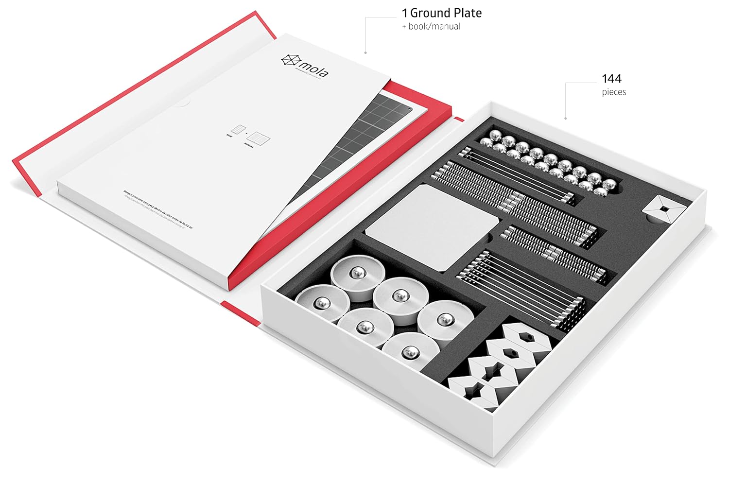 Mola Structural Kit 2 | Magnetic Modular Kit for Engineering and Architecture Education | 145 Pieces + Practical Guide - Image 3