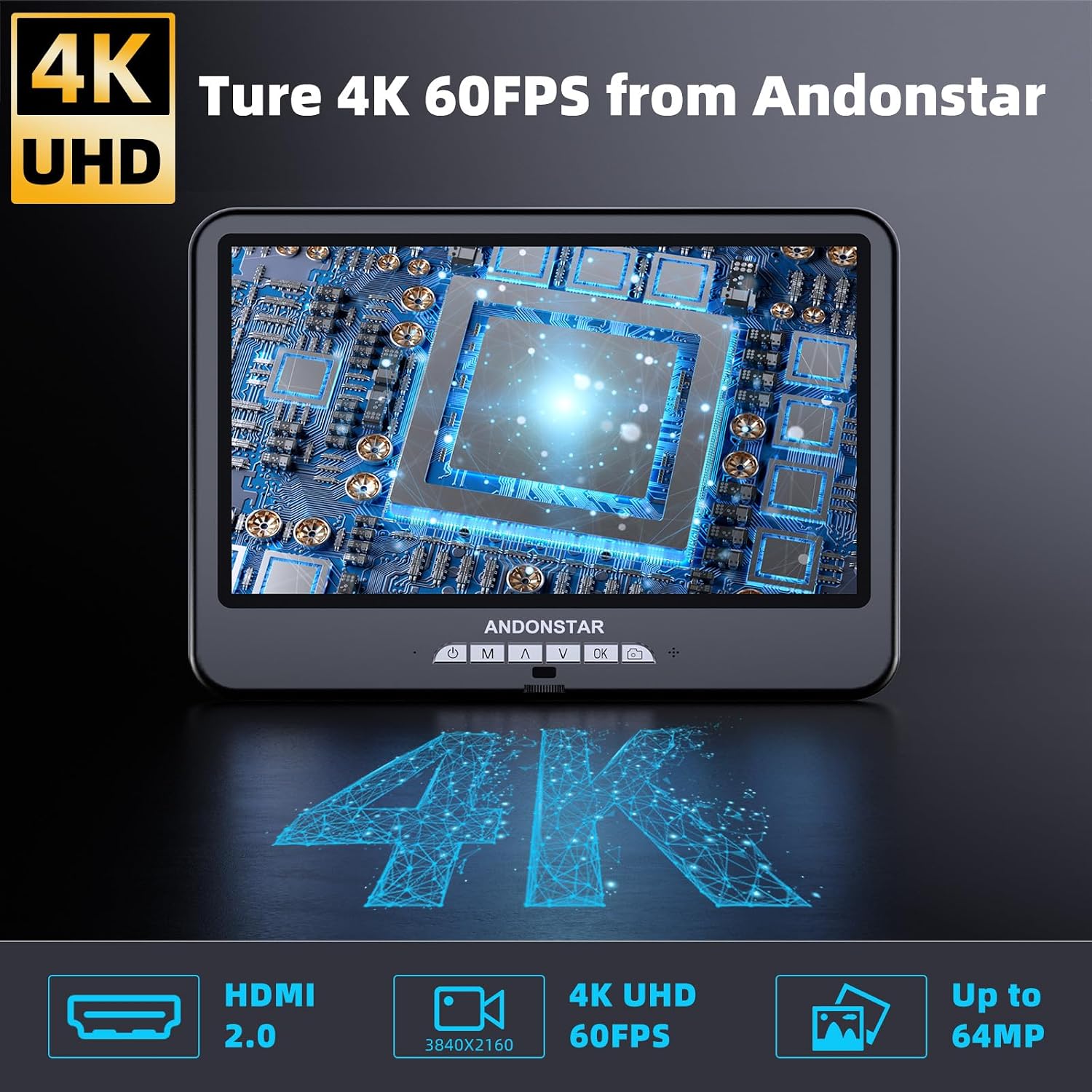 Andonstar 4K 60FPS 10.1" HDMI Digital Microscope for Soldering, Coin - Image 2