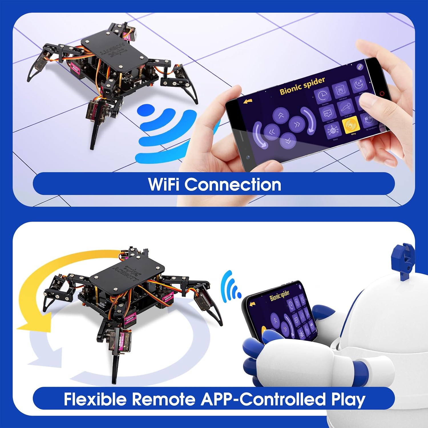 ACEBOTT Science Kits Spider Robot Building Kit STEM Crawling Robot Gifts for Kids Boys Ages 8-12 Girls, Scientific Coding Robotic Technic Creative DIY Toys for Birthday - Image 3