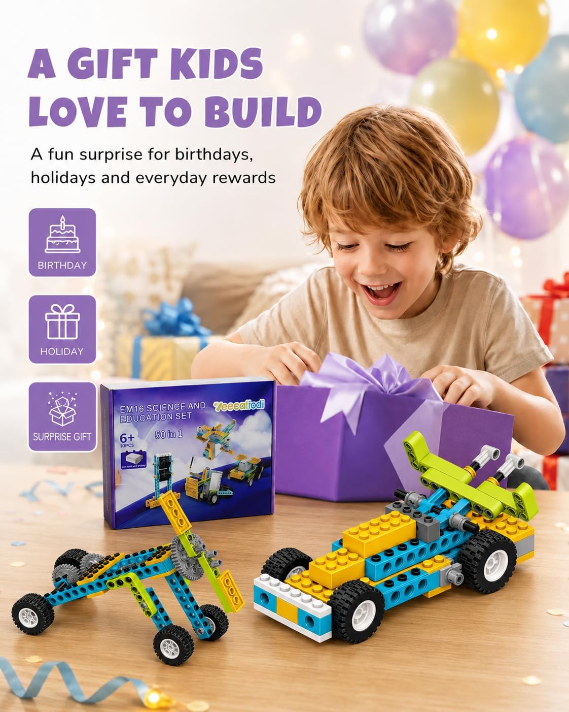 Veecafiodi Science Kits for Kids Age 8-12, 50 in 1 STEM Toys for Kids 6-12, Motorized Building Toy for Boys Girls, Educational Engineering Set, Birthday Gift - Image 5