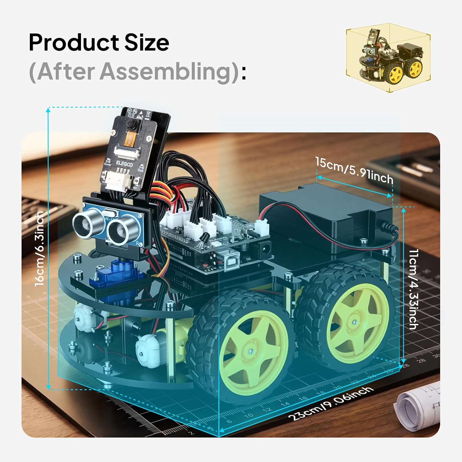 ELEGOO UNO R3 Smart Robot Car Kit V4 with Camera, Compatible with Arduino - Image 4