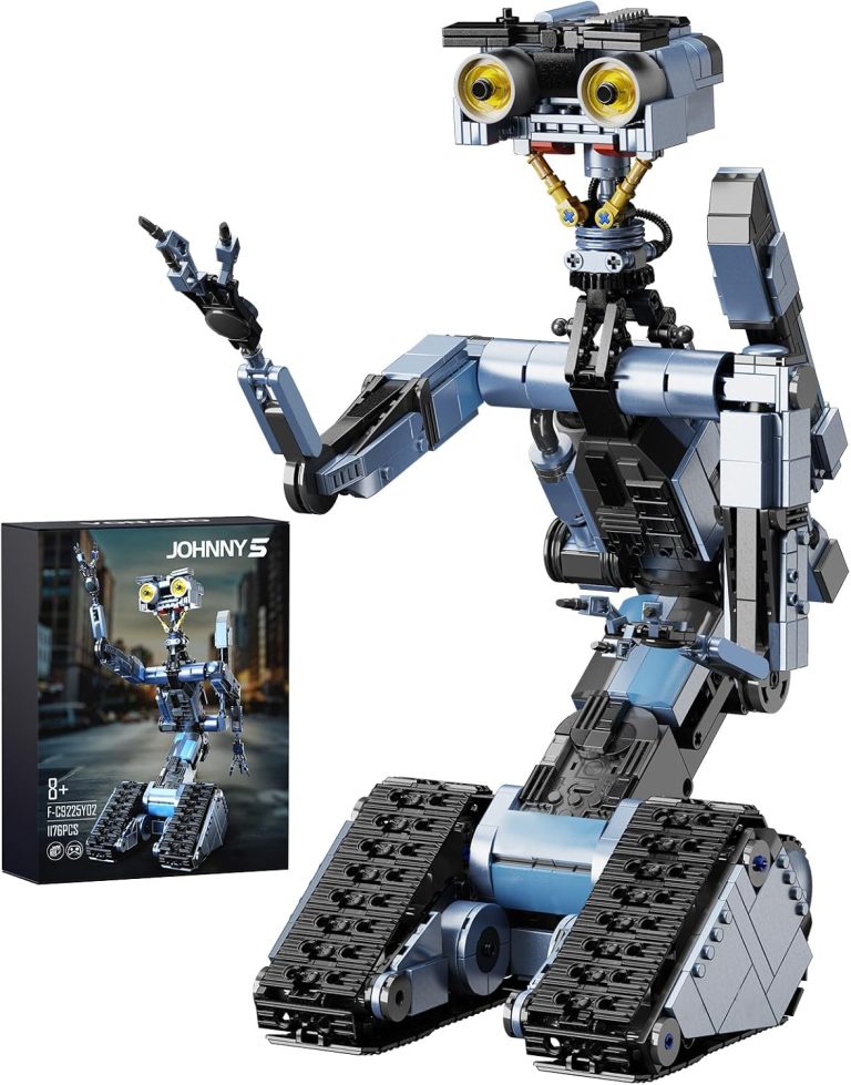 iATOM 1176 Pieces Johnny 5 Robot Building Set with Remote Control - Rechargeable, Gift for Adults Men, STEM Tech Movie Robotic Figure Model Kit