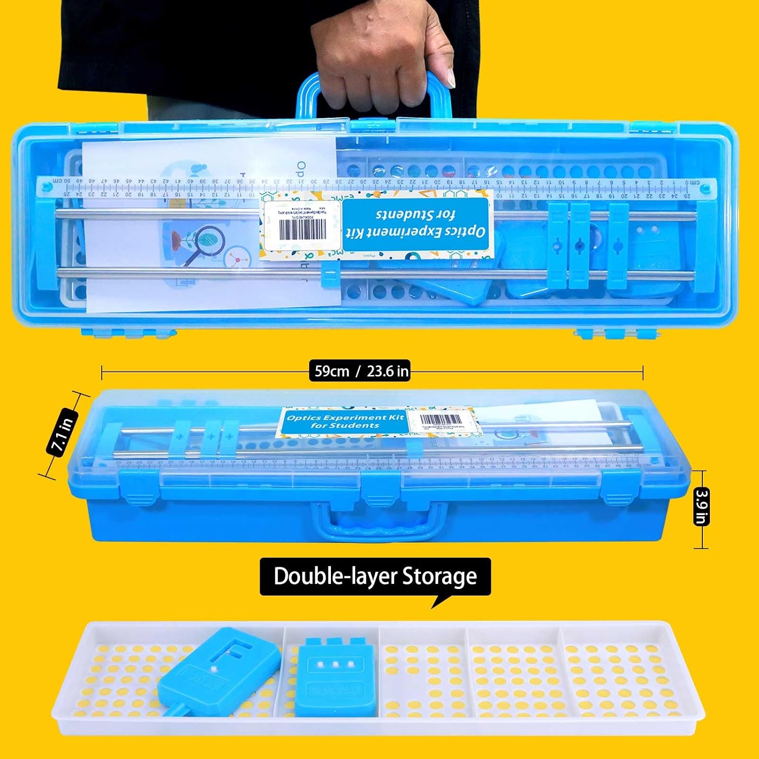 Physics Optics Experiment Kit for Lab - Light Refraction/Reflection, Convex Lens, Pinhole Imaging & Light Primary Colors Exploration Science Educational Set for Hands-On Learning - Image 2