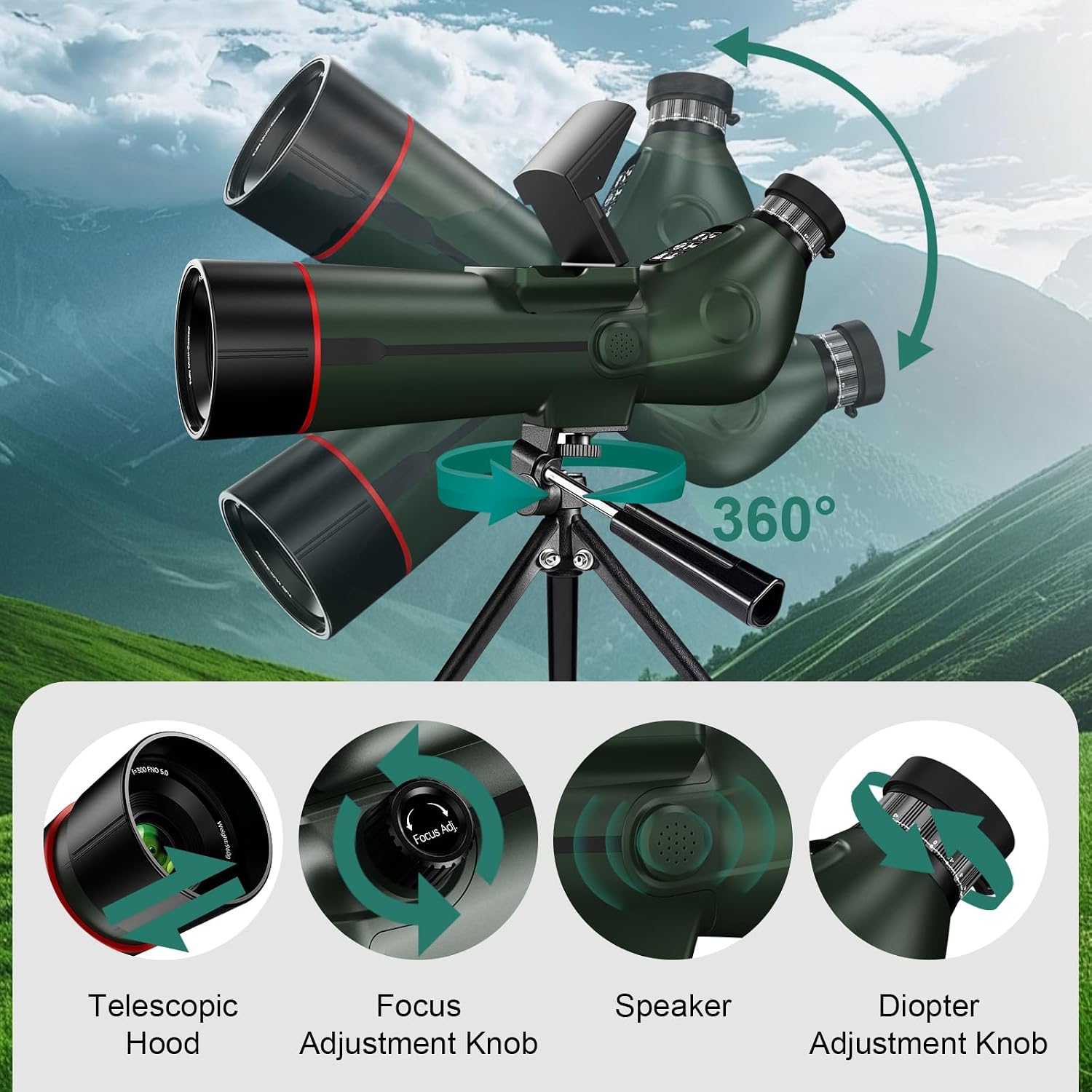 Smart Telescope, Digital Electronic Telescopes with 4K Astrophotography Camera, Internal and Externat Dual Screens Spotter for Adults & Kids & Beginners Astronomy with 64G Card - Image 7