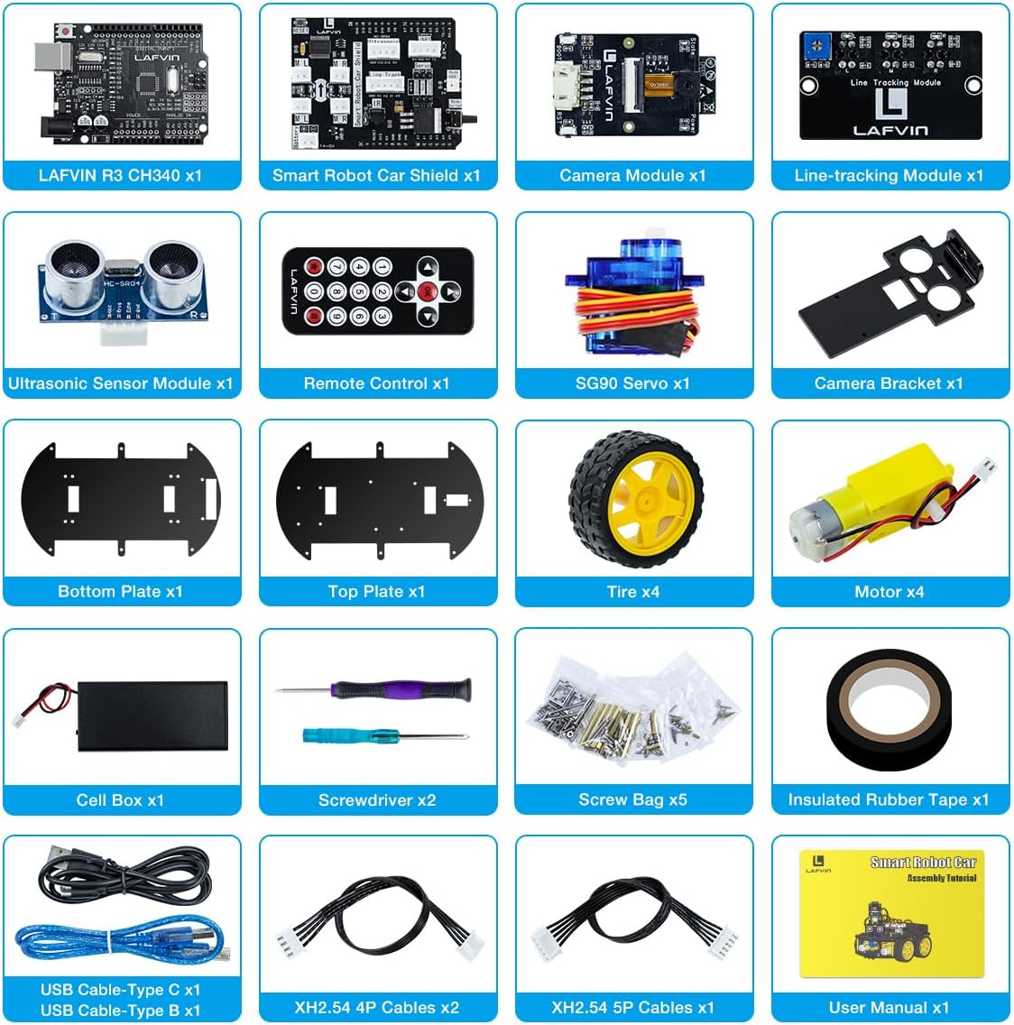 LAFVIN R3 Camera Smart Robot Car Kit for Arduino Robotics with Tutorial - Image 8