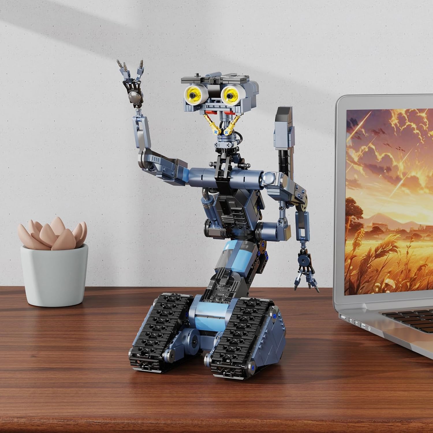 iATOM 1176 Pieces Johnny 5 Robot Building Set with Remote Control - Rechargeable, Gift for Adults Men, STEM Tech Movie Robotic Figure Model Kit - Image 2
