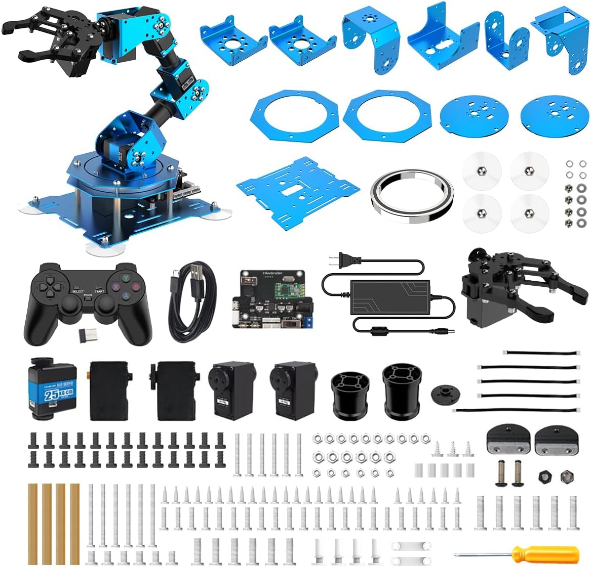 Robotic Arm for Arduino Coding Programming 6DOF Hiwonder-xArm1S STEM Educational Building Robot Arm Kits, 6 AXIS Full Metal Robotic Arm Wireless Controller/PC/App/Mouse Control Learning Robot - Image 4