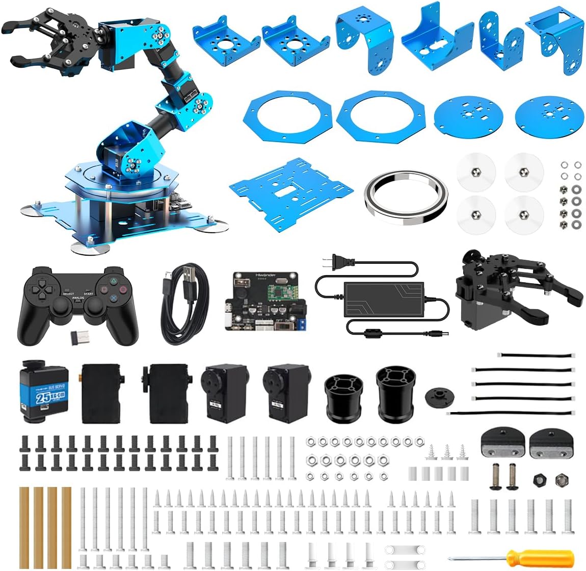 Robotic Arm for Arduino Coding Programming 6DOF Hiwonder-xArm1S STEM Educational Building Robot Arm Kits, 6 AXIS Full Metal Robotic Arm Wireless Controller/PC/App/Mouse Control Learning Robot - Image 7