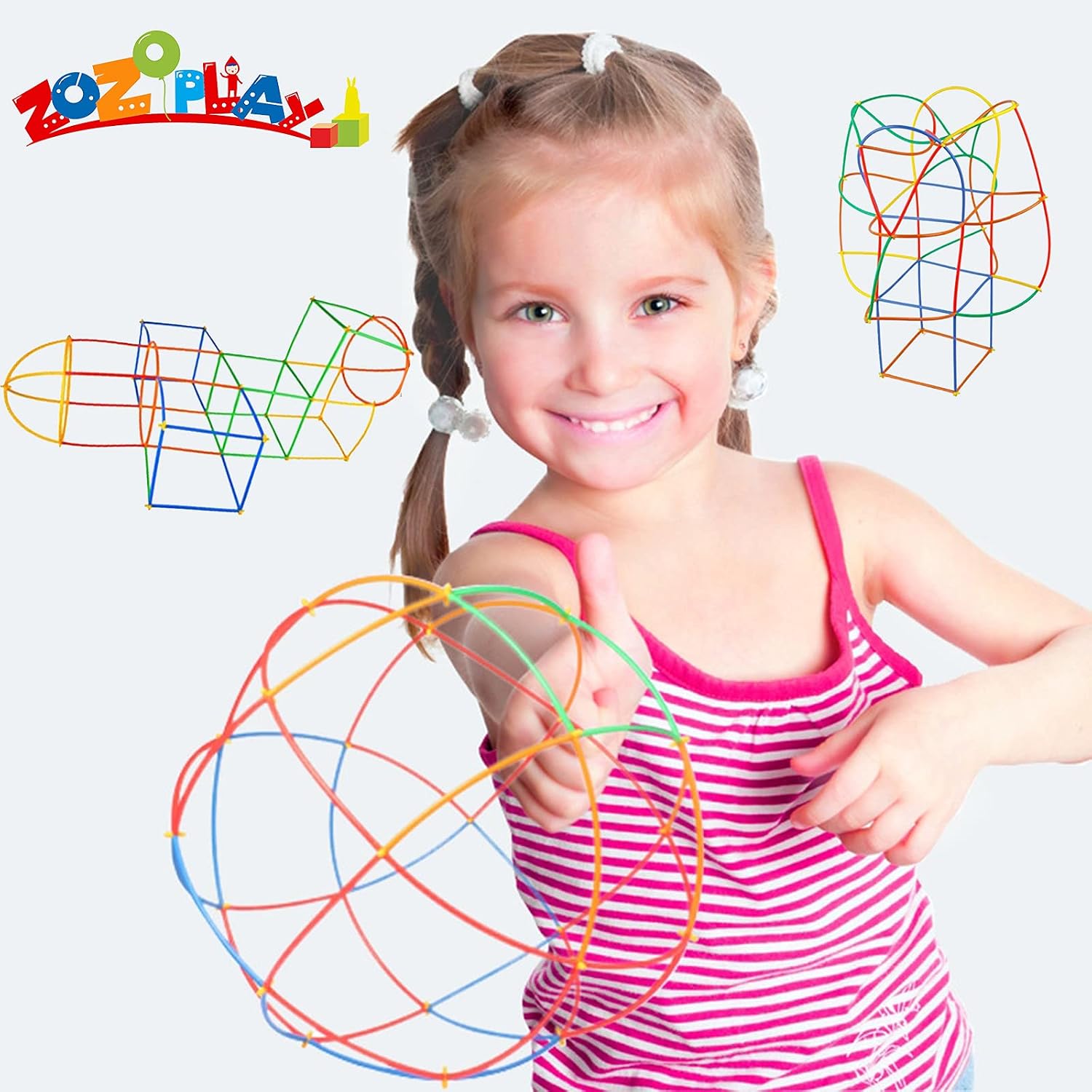 ZOZOPLAY Straw Constructor STEM Building Toys 800 Piece Straws and Connectors Building Sets Colorful Motor Skills Interlocking Plastic Engineering Toys Best Educational Toys Boy & Girl - Image 3