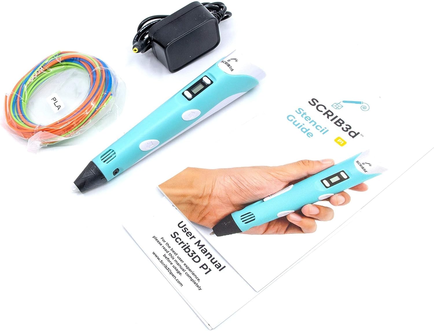 SCRIB3D P1 3D Printing Pen with 3 Starter Colors and PLA Refill Pack with 20 Assorted Colors - Image 3