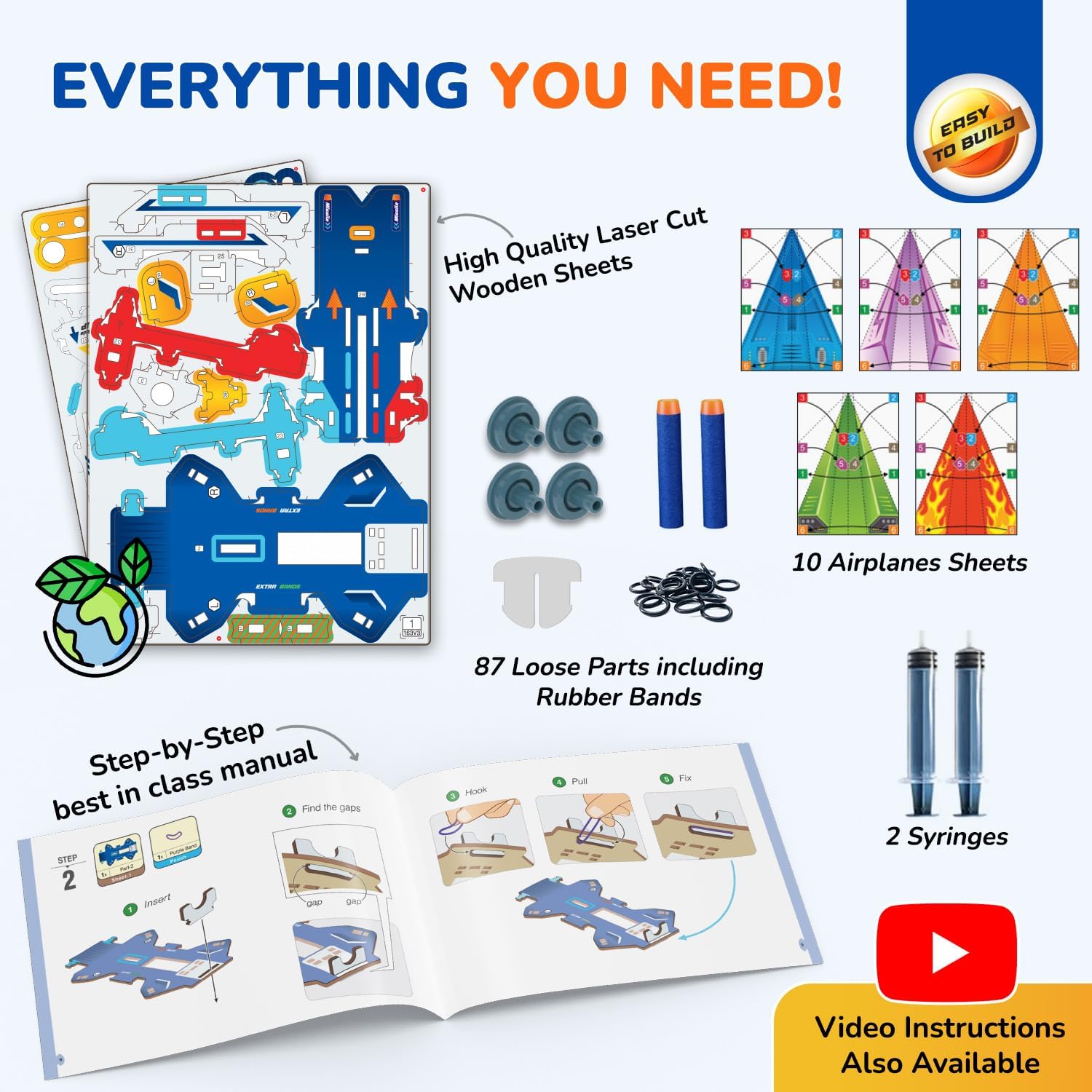 Smartivity 2in1 Hydraulic Aeroplane & Dart Launcher for Kids 6-14 - Image 6