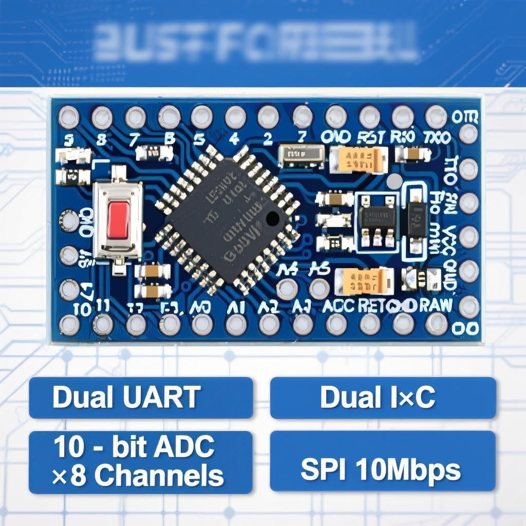 2Pcs Pro Mini 3.3V ATMEGA328PB Development Board - Compatible for Arduino, USB Programmer, Low Power, Improved Version - Image 4