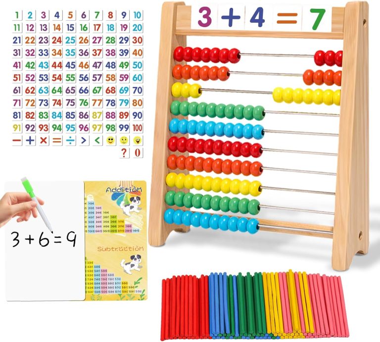 Abacus for Kids Math Wooden Abacus Counting Toy Math Manipulatives