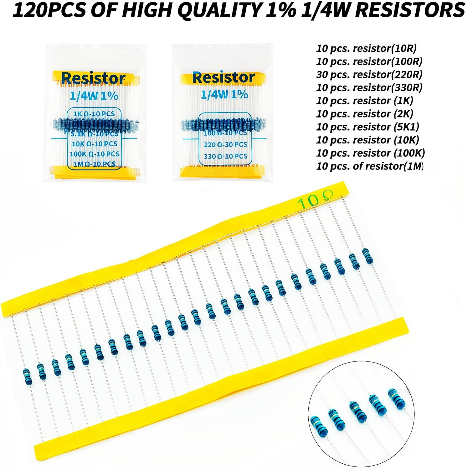 REXQualis Electronics Basic Kit w/Power Supply Module, Breadboard, Jumper Wire, LED,Resistor, comes with more than 300pcs sensors and components for fun and simple electronic projects. - Image 6