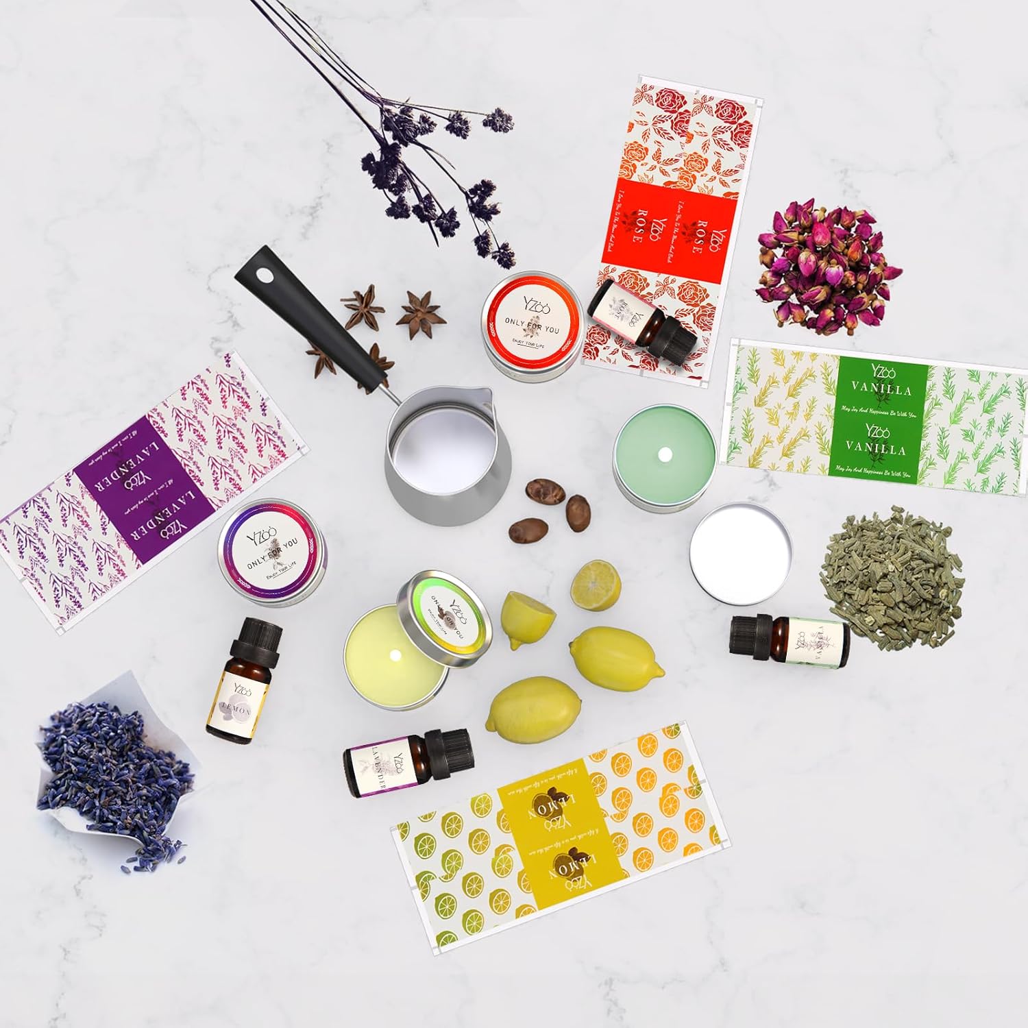Complete Candle Making Kits for Adults Beginners, DIY Candle Making Supplies Include Soy Wax,Wax Melter,Scents,Dyes,Wicks,Wicks Sticker,Candle Tins & More-Full Candle Maker Set - Arts & Crafts Kits - Image 7