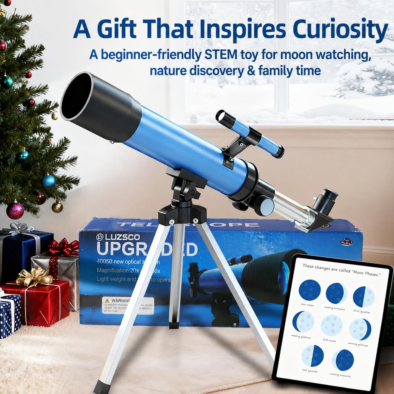 Telescope for Kids, 50mm 100x Beginner Telescope with Tripod - Image 6