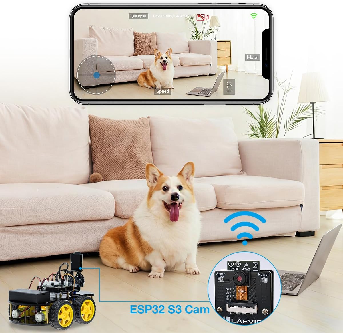 LAFVIN R3 Camera Smart Robot Car Kit for Arduino Robotics with Tutorial - Image 4