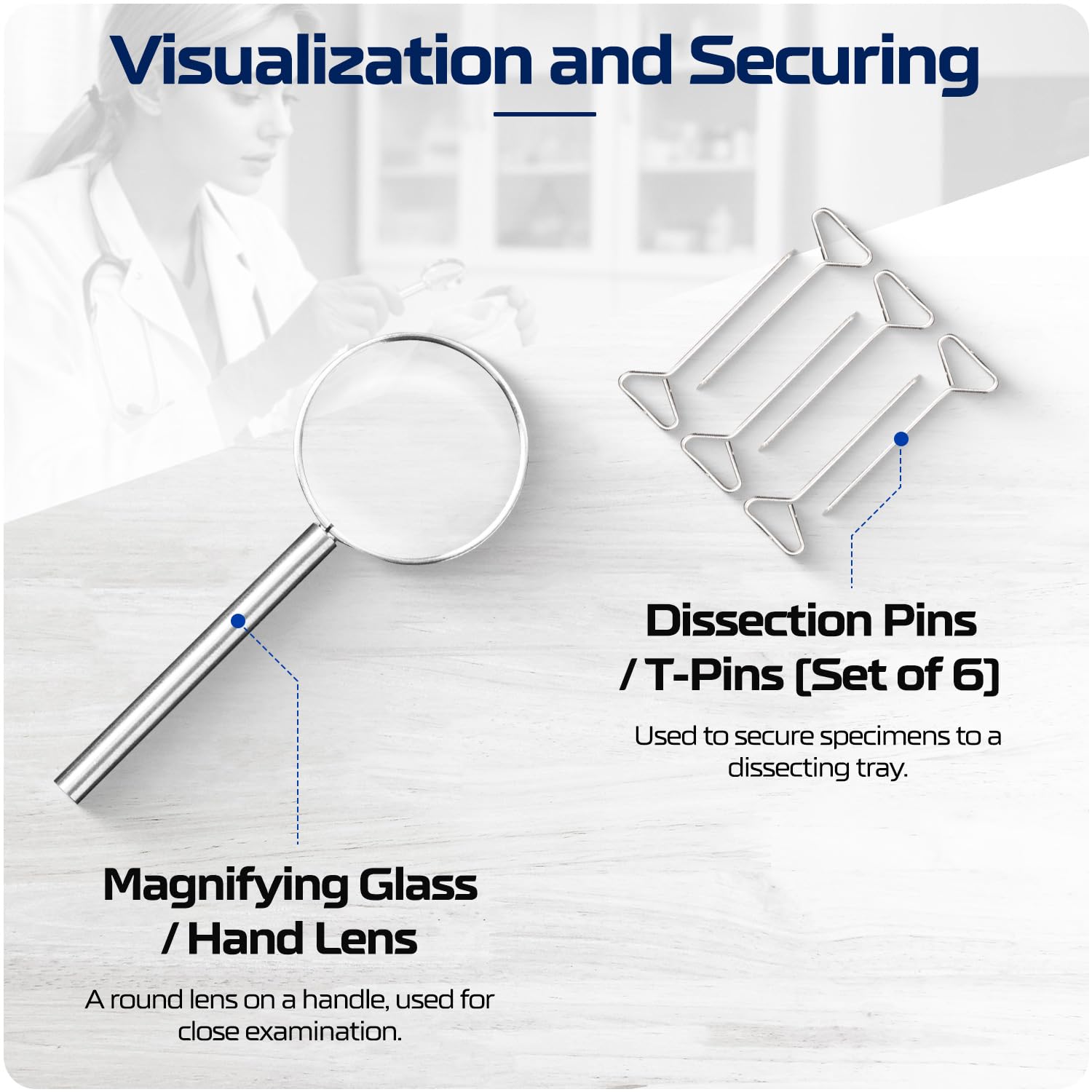 Advanced Dissection Kits - 46 or 33 Piece German Stainless Steel Instruments for College, Medical & Veterinary or Middle and High School Students - Complete Anatomy Lab Tools Surgical-Grade - Image 6
