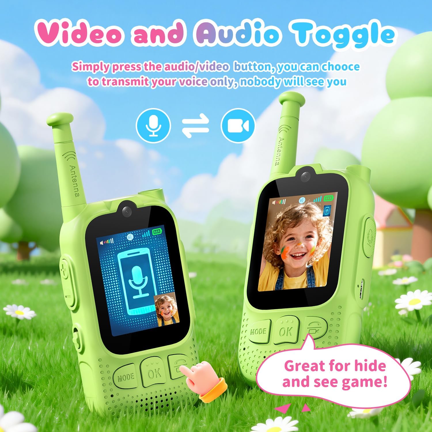 Kids Video Walkie Talkies, 2 Pack Facetime Wakey takey with Video for Kids - Image 6