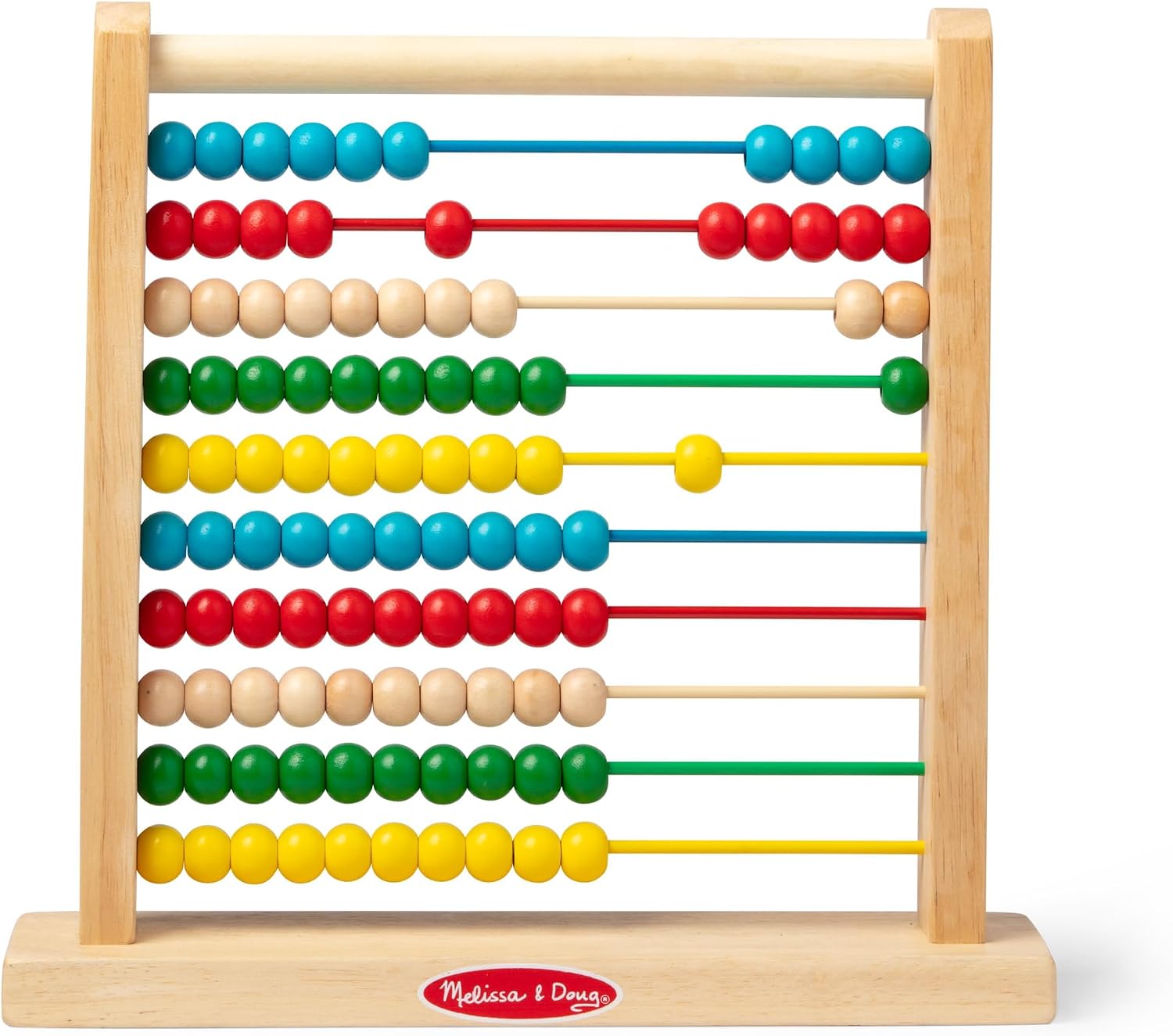 Melissa & Doug Abacus Classic Wooden Toy with 100 Beads - Preschool Learning Activities and Math Games for Kids, Homeschool Essentials for Ages 3+ - Image 4
