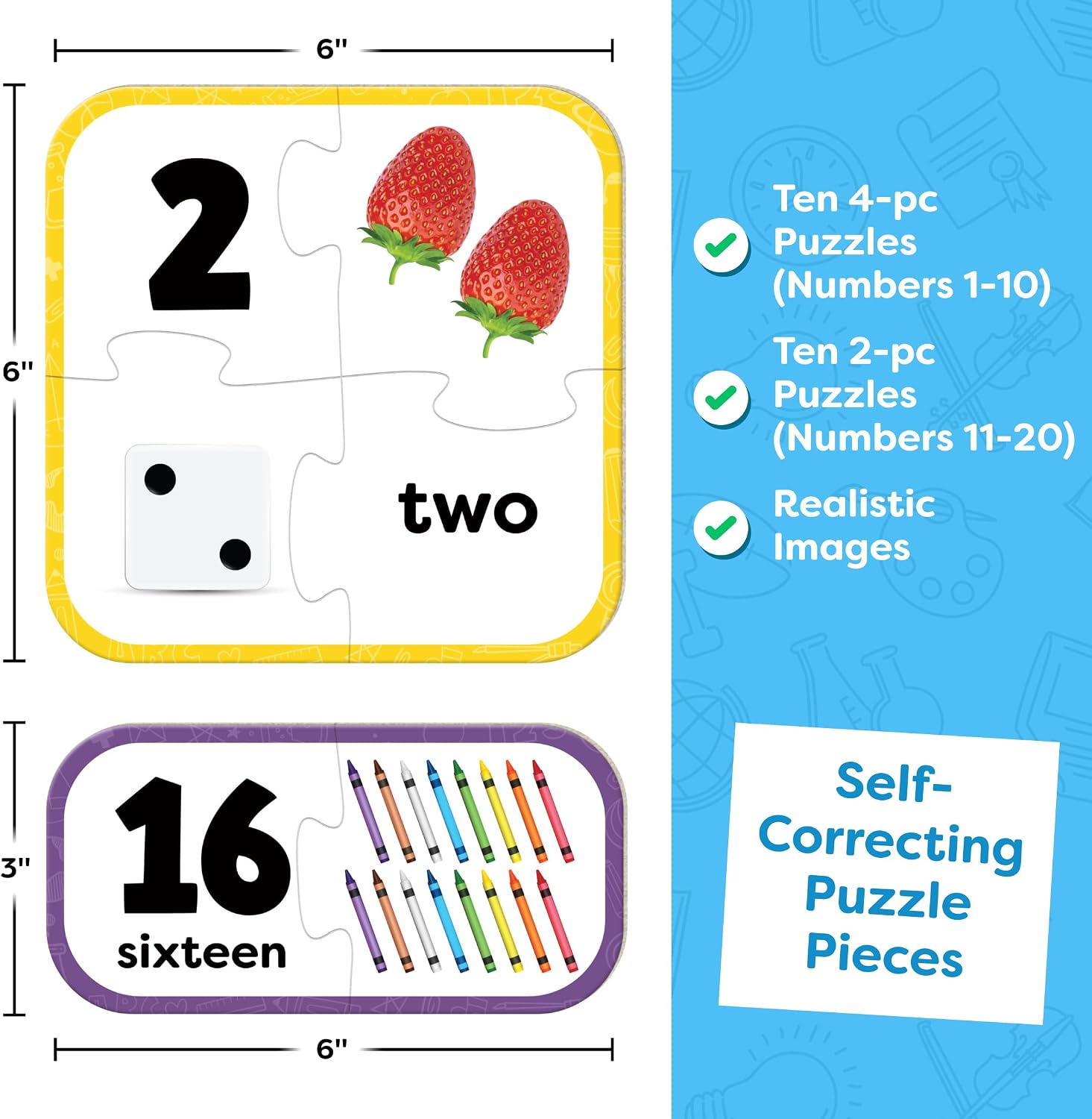 Number Puzzle Kindergarten Math Games - Number Puzzles for Kids Ages 3-5 - 20 Sets Matching Puzzle Toddler Learning Toys - Preschool Classroom Must Haves - Math Manipulatives Kindergarten - Image 3