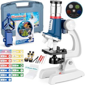 58-Piece Kids Microscope Kit –...