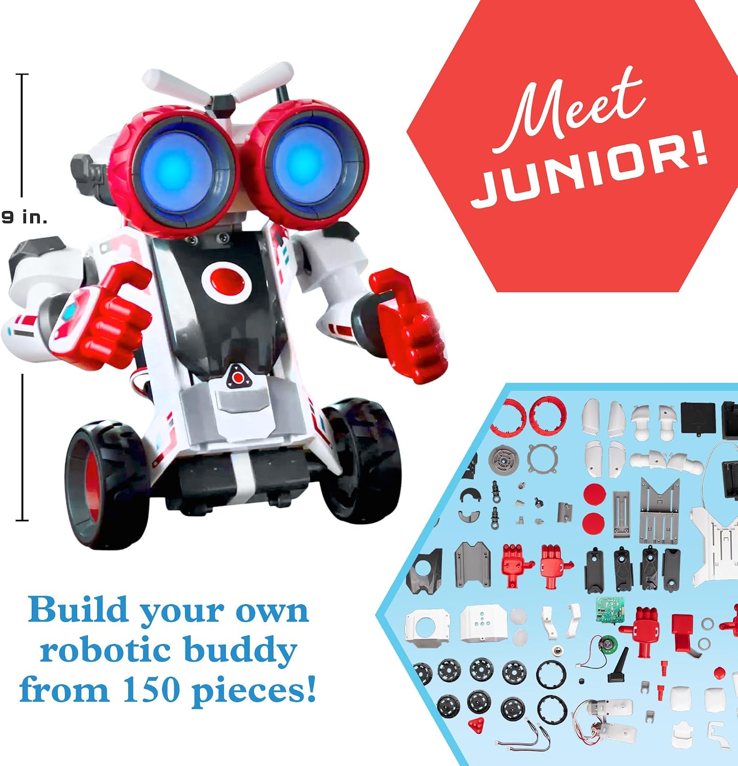 Thames & Kosmos Robotics Smart Machines Junior STEM Kit, Build & Code Your Robot’s Movements, Speed, Lights & Sounds, for Ages 8+, Use Screen-Free w/Built-in Buttons or via Block-Based Coding App - Image 2