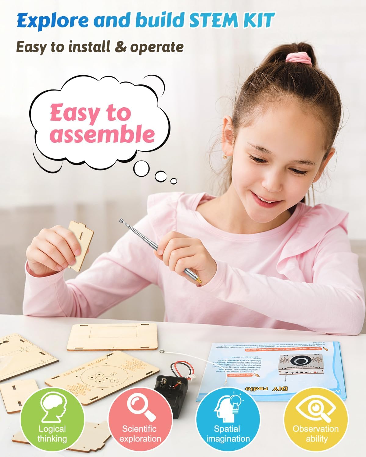 Poraxy Science Kits for Kids Age 8-12 12-14, STEM Kits 8-10, Build Your Own FM Radio Kit, Electronic DIY Experiment Engineering Building Project, Toys Gifts for Teen Boys Girls 9 11 13 15 16+ - Image 4