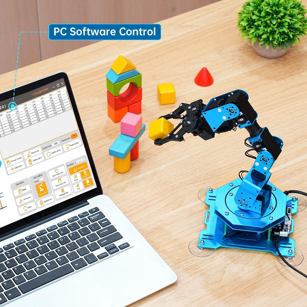 Robotic Arm for Arduino Coding Programming 6DOF Hiwonder-xArm1S STEM Educational Building Robot Arm Kits, 6 AXIS Full Metal Robotic Arm Wireless Controller/PC/App/Mouse Control Learning Robot - Image 2