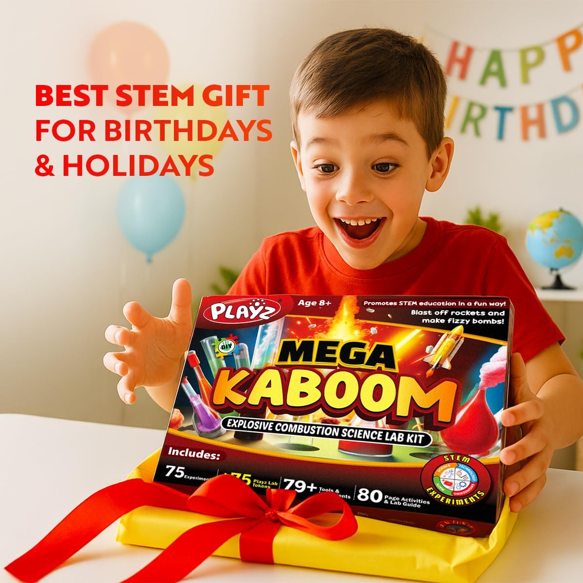 Playz Mega Kaboom! Explosive Science Kit for Kids Age 8-12 Kids Chemistry - Image 8