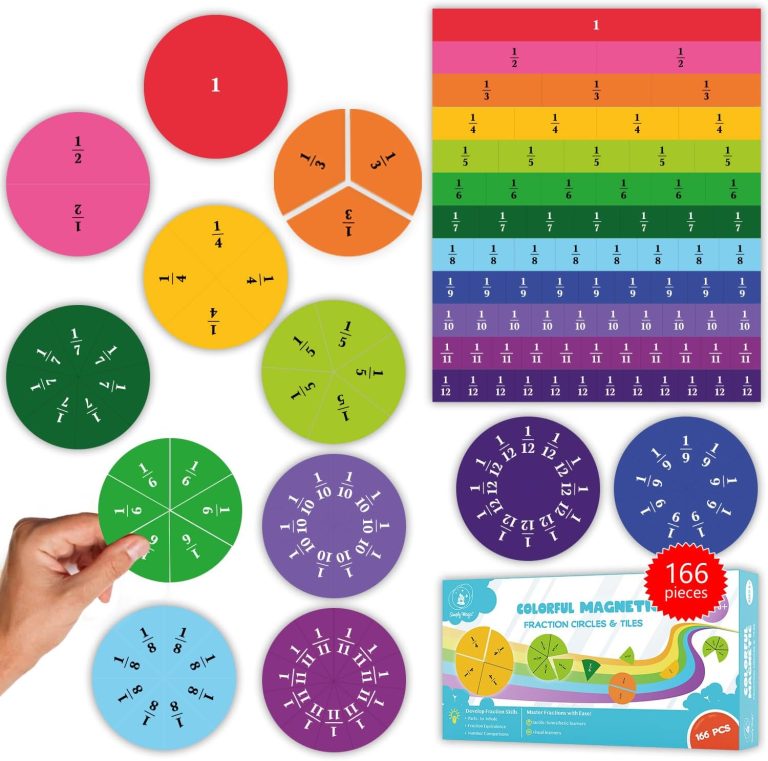 Simply Magic 166 PCS Magnetic Fraction Tiles & Fraction Circles