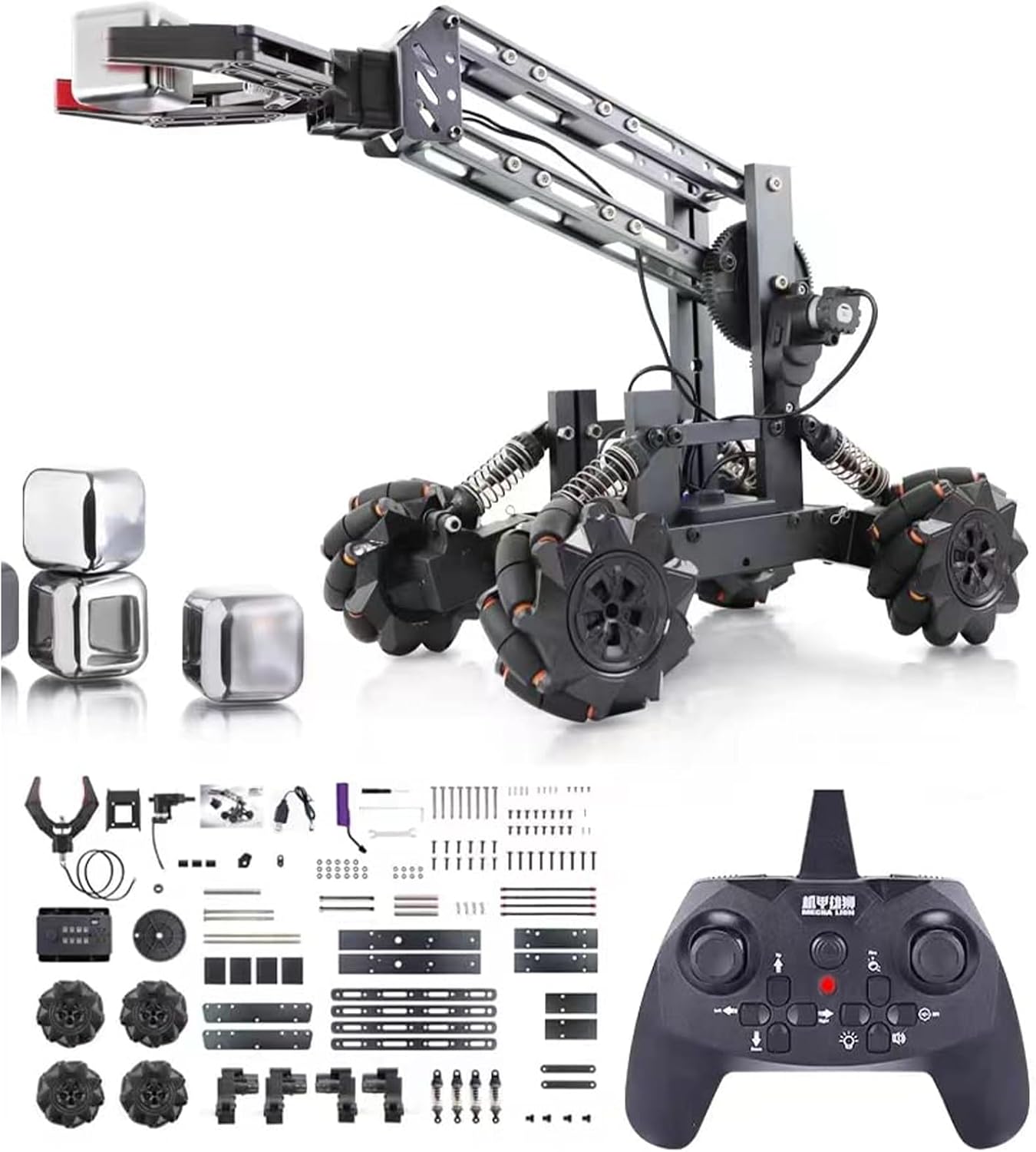 VANLINNY Robotic Arm Kits, DIY Educational Building Set with 4 DOF, Remote Control Toy Set for Boys and Girls 8-14, Science Entry-Level for School STEM Project, Birthday Xmas Gift for Kids Adults