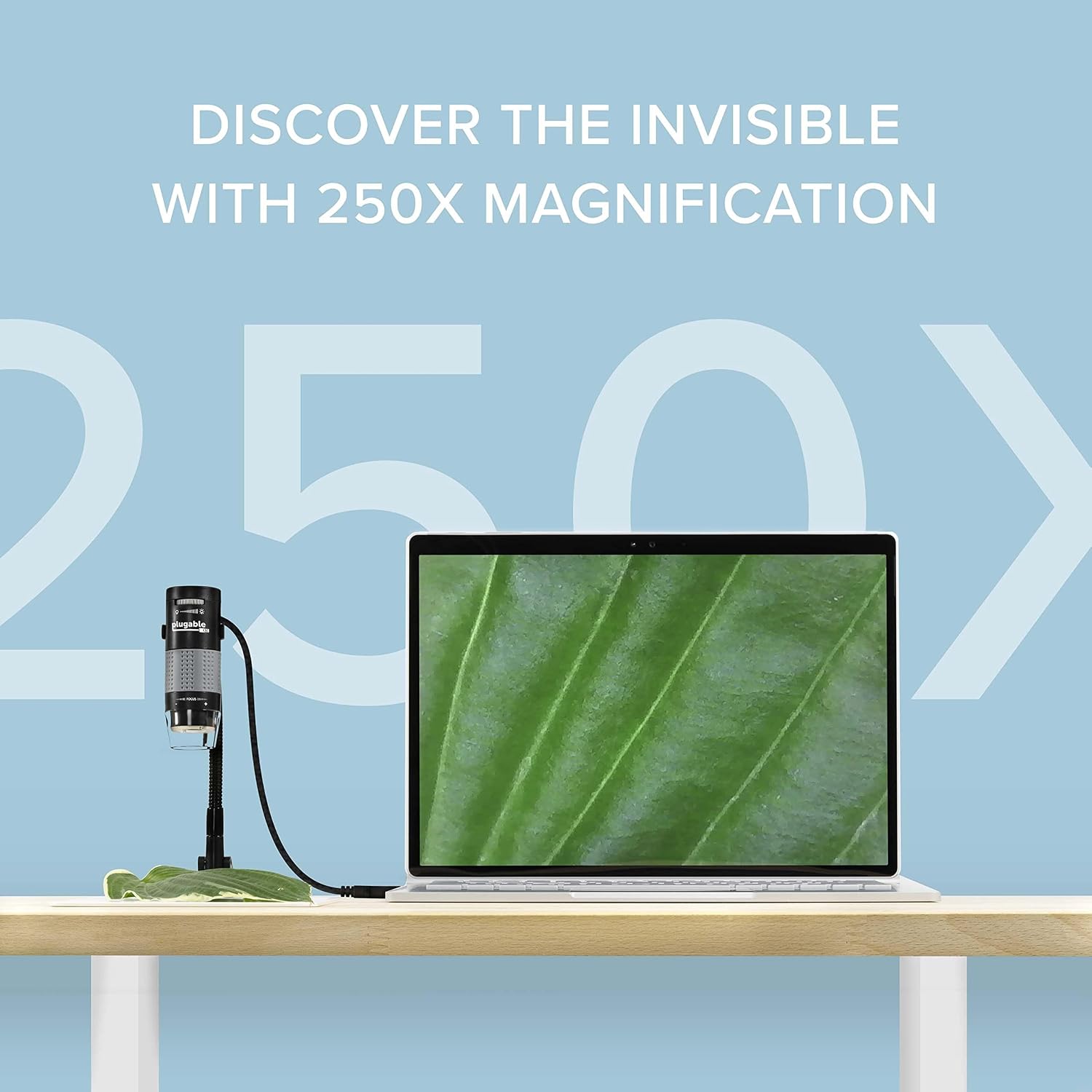Plugable USB Digital Microscope 250x, 2MP Micro Camera with Flexible Arm Stand - Handheld USB & USB-C Microscope, Windows, Mac, ChromeOS, Linux, Android, iPad Compatible - Image 2