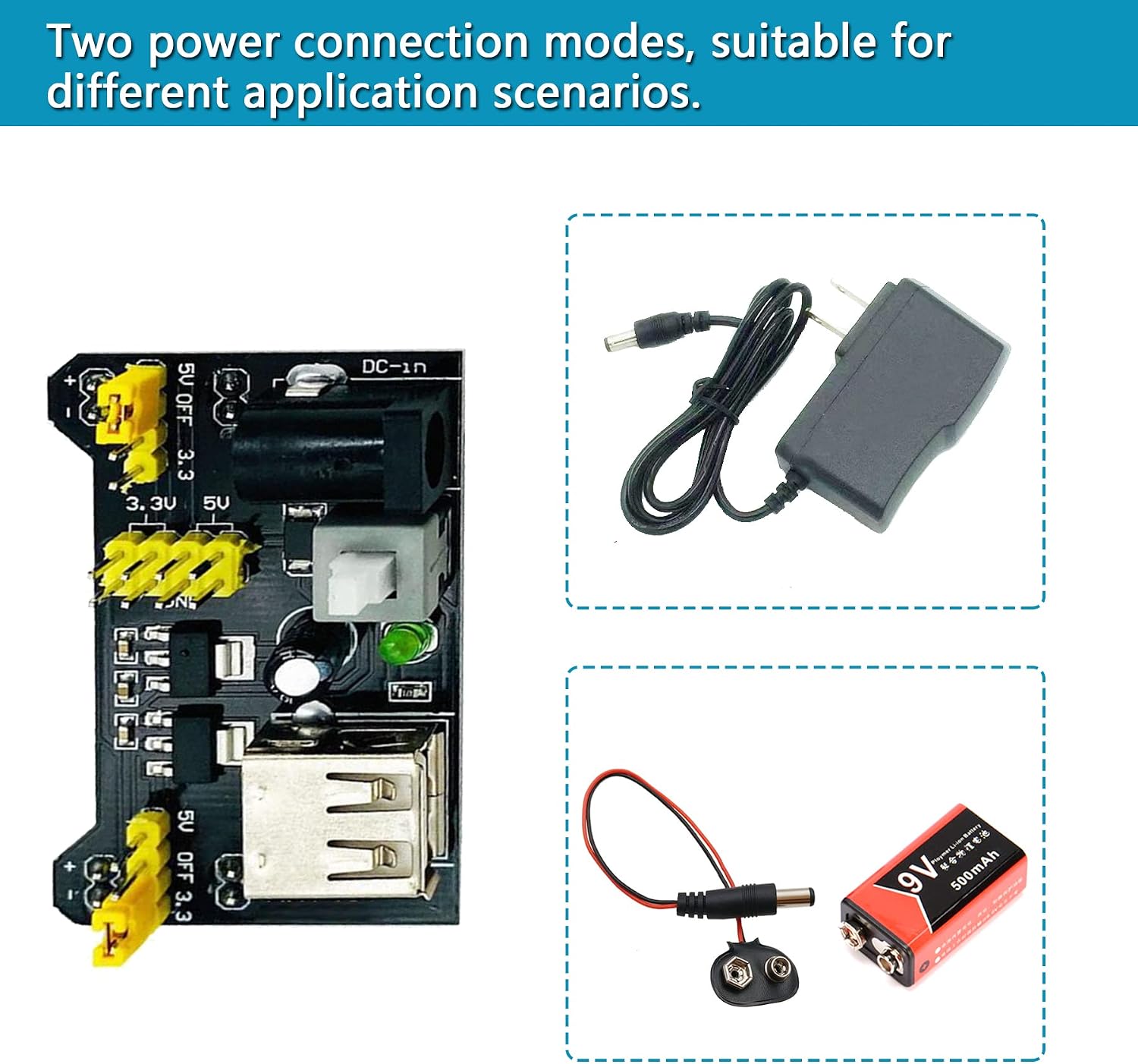 Upgraded Electronics Component Fun Kit Power Supply Module, Jumper Wire, 830 Breadboard, LED,Capacitor,Diode,Resistor,Transistor,Compatible Raspberry Pi, STM32 - Image 5
