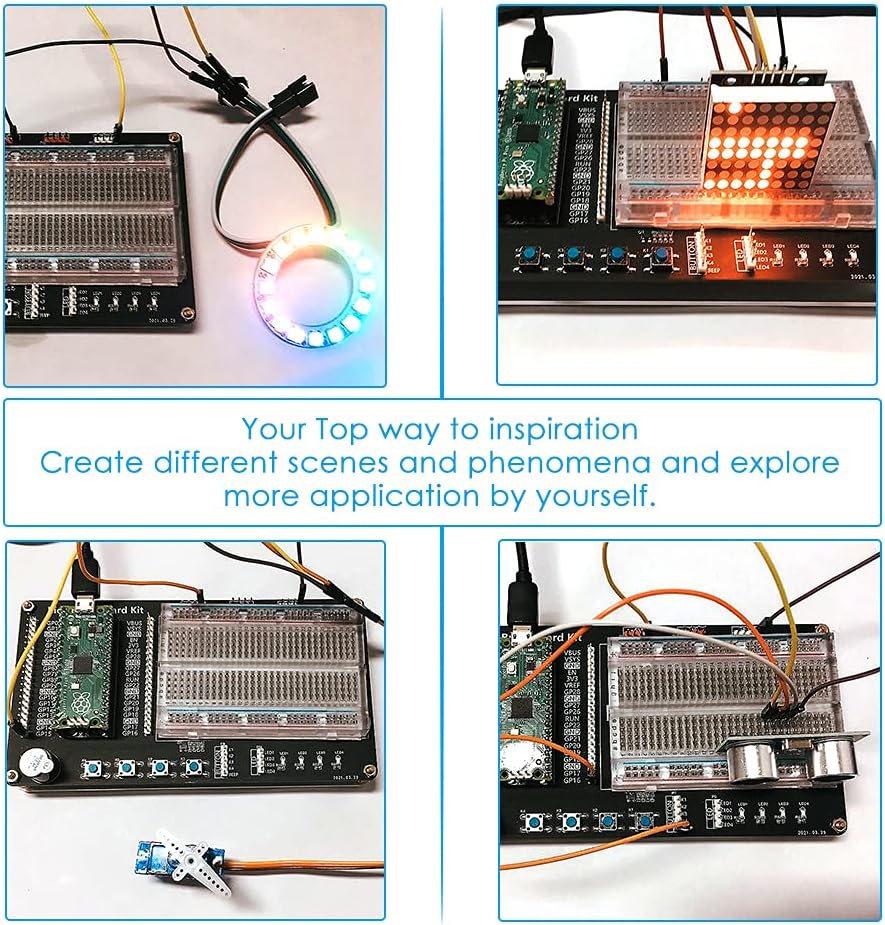 GeeekPi Micro Python Programing Kit for Raspberry Pi Pico, Breadboard, I2C 1602 LCD Display Module for Raspberry Pi Beginners & Software Engineer - Image 5