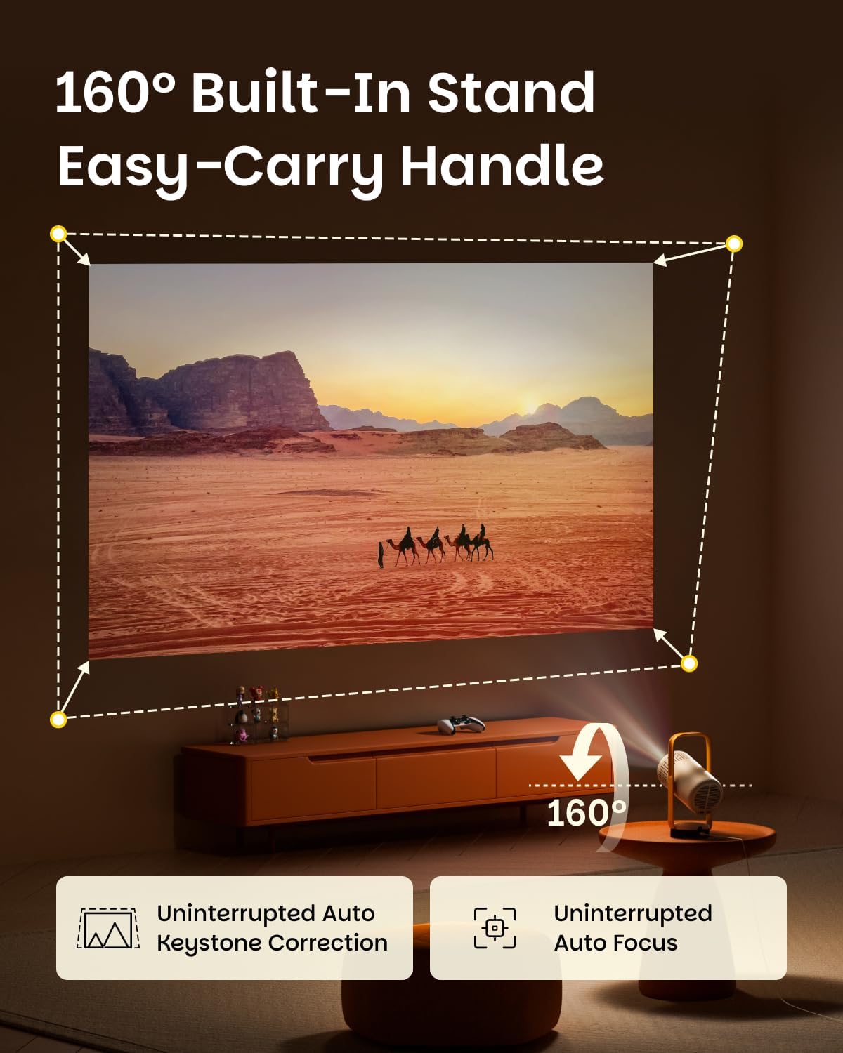 XGIMI Vibe One Battery Powered 1080P Smart Portable Projector (Cloud Ash) - Image 3