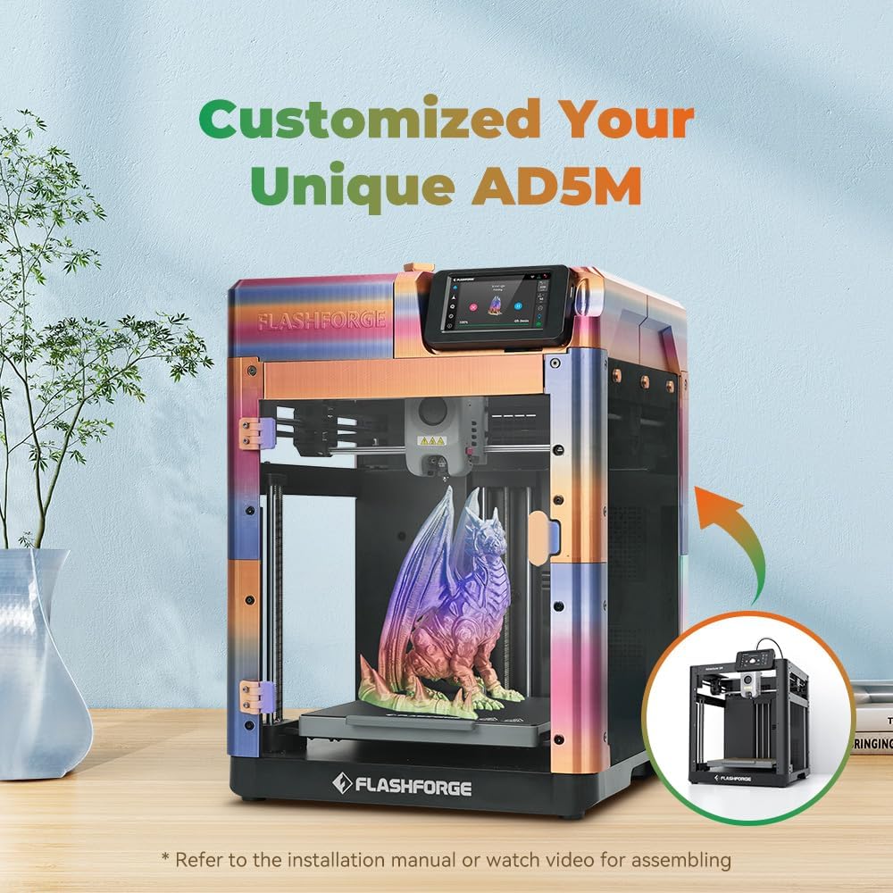 FLASHFORGE AD5M 3D Printer Fully Auto Calibration Print with 1-Click Max 600mm/s Speed, All-Metal CoreXY Structure Precise Printing, Easy-Maintenance Quick-Swap Nozzle, Print Size 220x220x220mm - Image 2