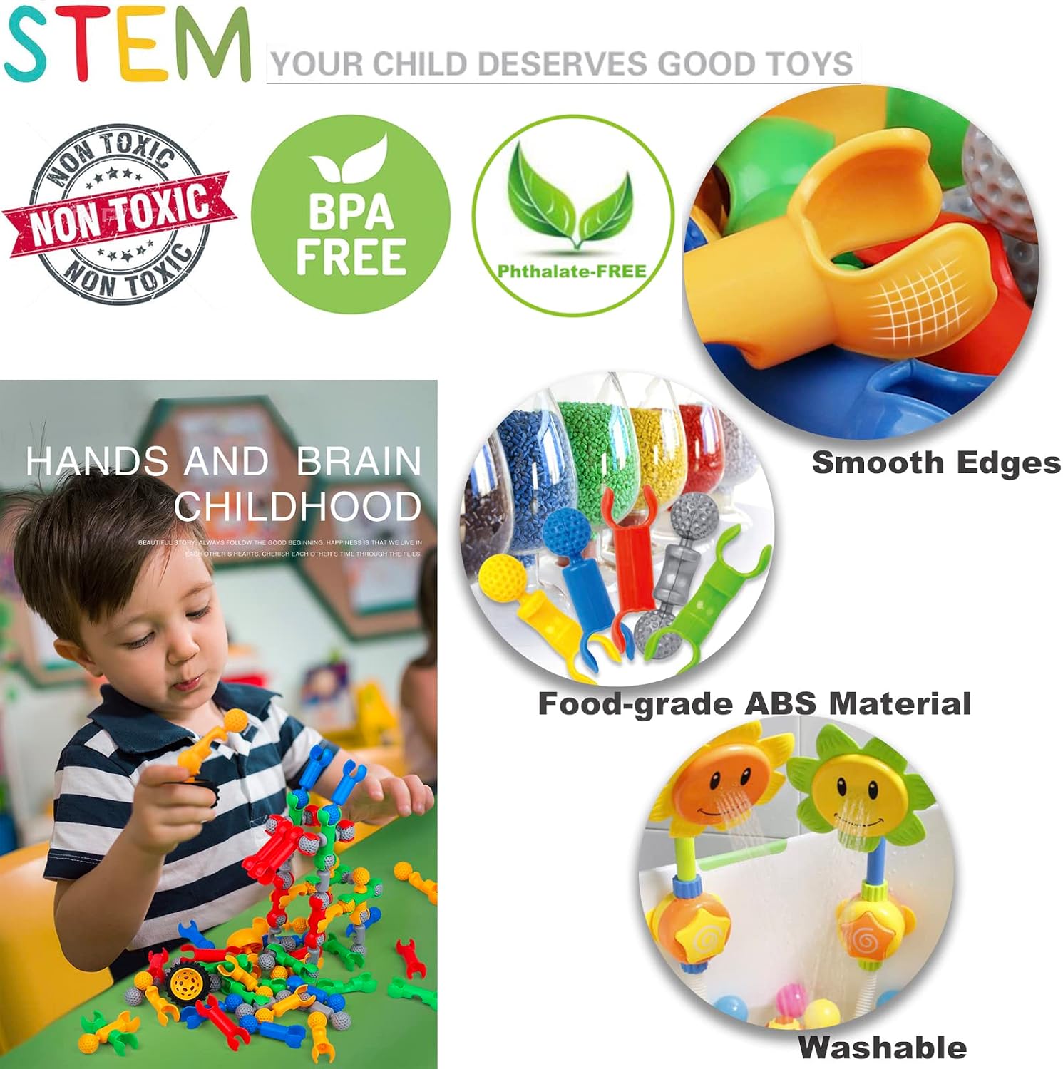 170 Pcs STEM Building Toys for Kids Ages 4-8, Building Blocks Educational Construction Engineering Building Kit for Ages 3 4 5 6 7 8 9 Year Old Creative Kids Games, Christmas Birthday Gifts Boys Girls - Image 5