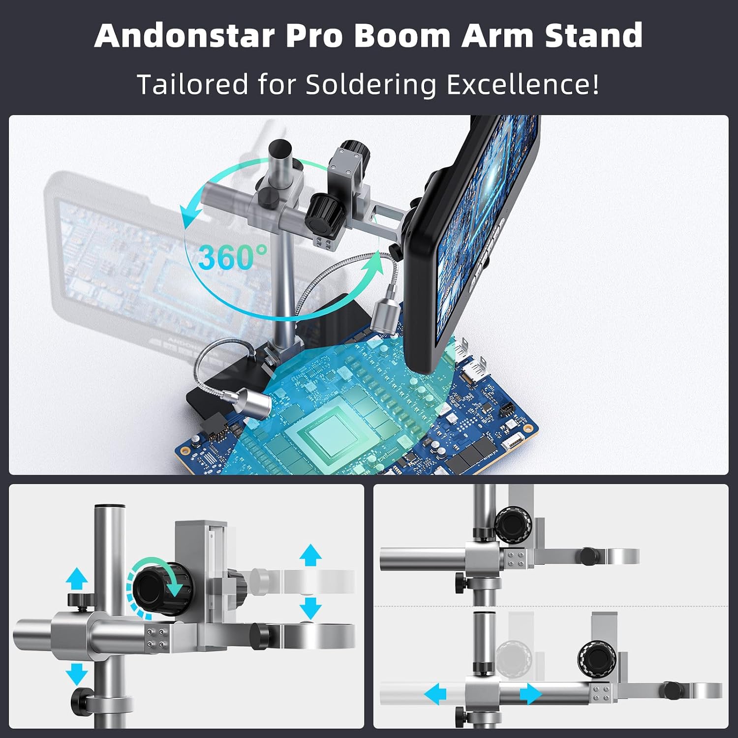 Andonstar 4K 60FPS 10.1" HDMI Digital Microscope for Soldering, Coin - Image 4