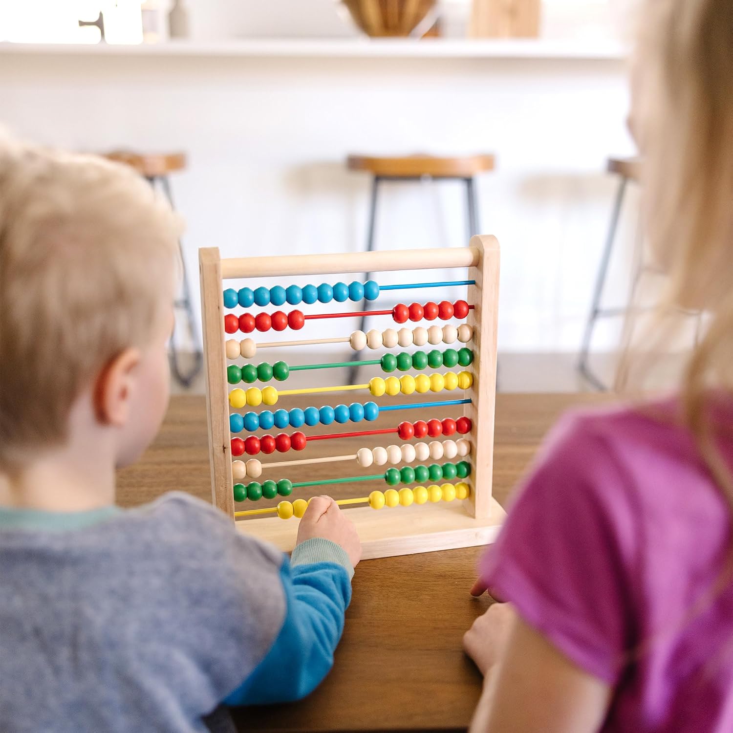 Melissa & Doug Abacus Classic Wooden Toy with 100 Beads - Preschool Learning Activities and Math Games for Kids, Homeschool Essentials for Ages 3+ - Image 6